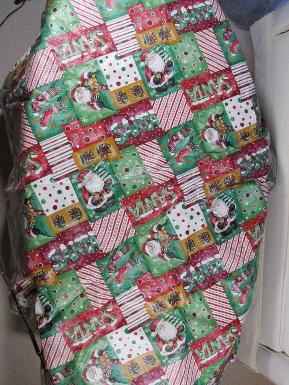 Vinyl 56” round Christmas tablecloth